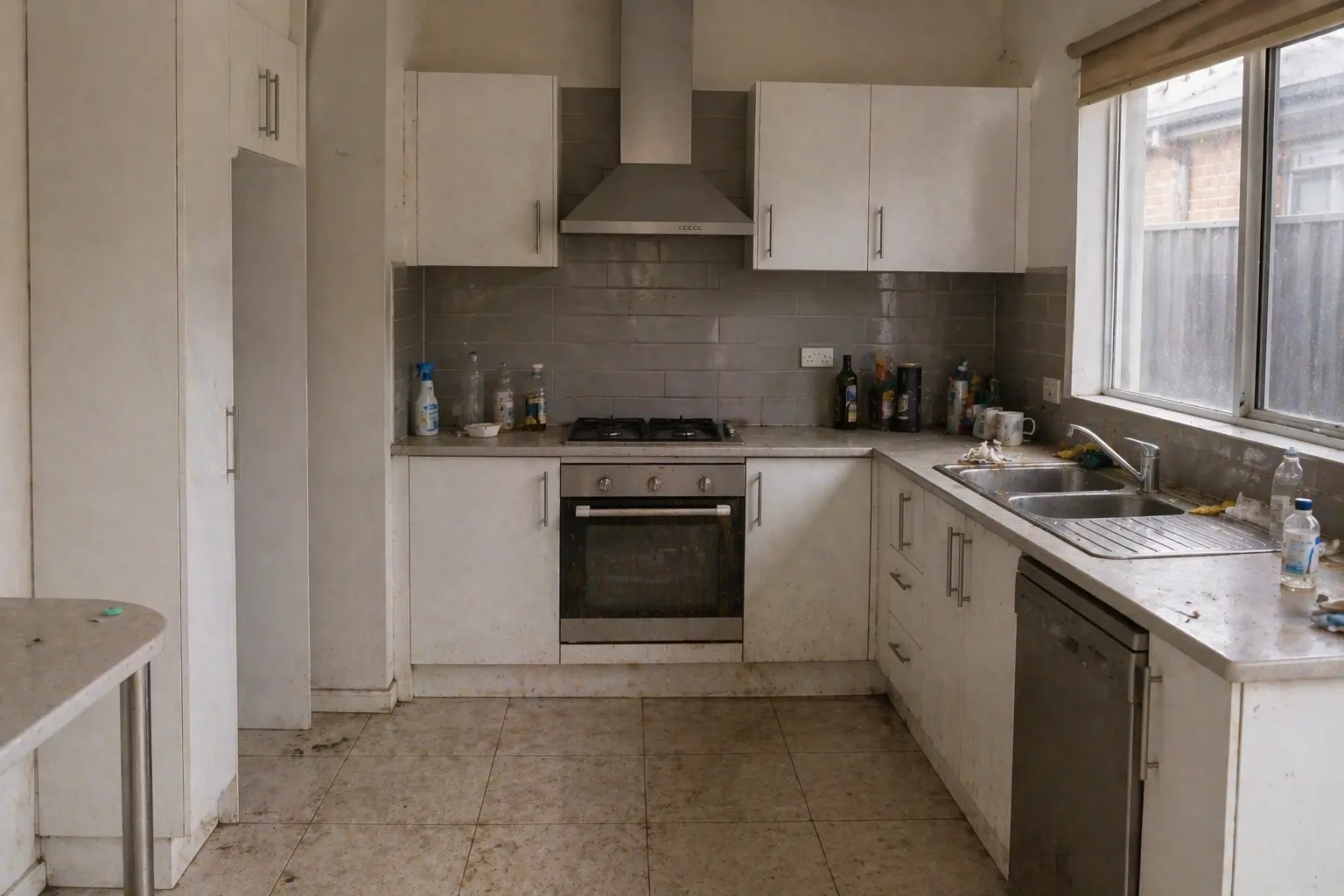 Kitchen before cleaning